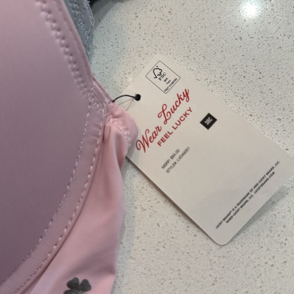 NWT Lucky Brand Women's Pink, Navy and Gray Bra Set 38C - Picture 2 of 12